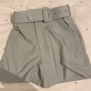 Zara high waisted light Tiffany blue. shorts with belt